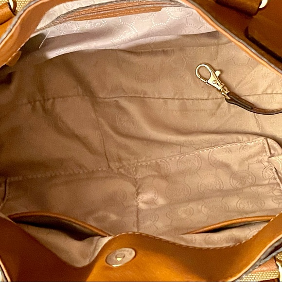 Michael Kors Hamilton Tan Leather Satchel - Picture 7 of 9